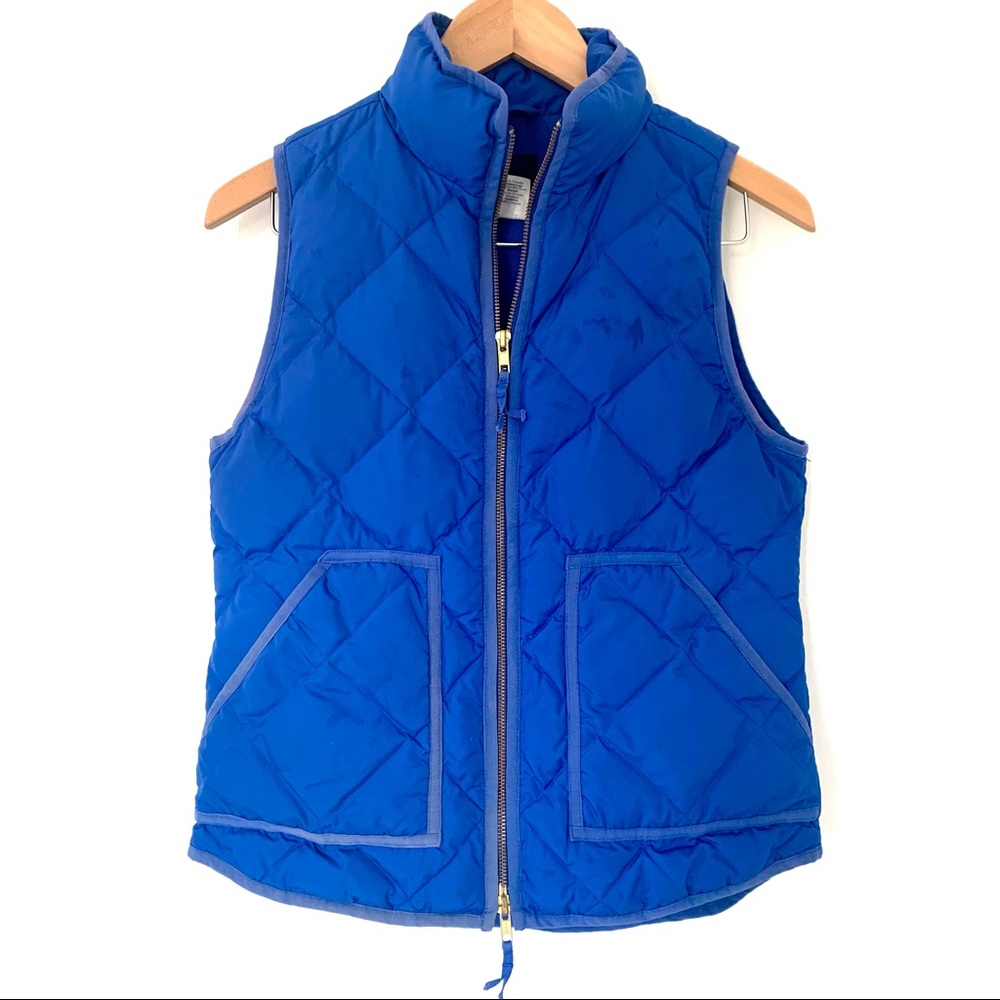 JCrew XS cobalt blue puffer vest